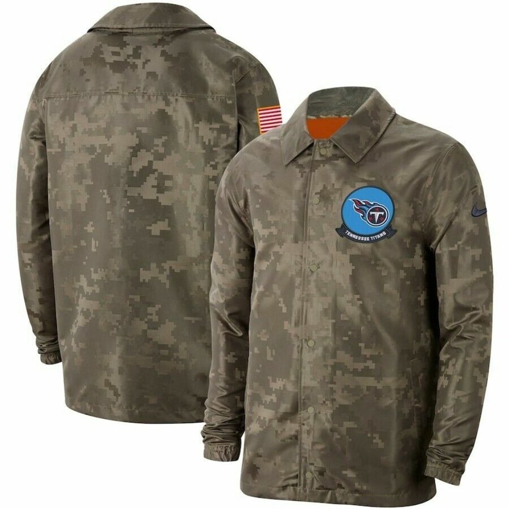 Tennessee Titans NFL Salute to Service Camo Snap Up Lightweight Jacket Men M NWT - Picture 1 of 12
